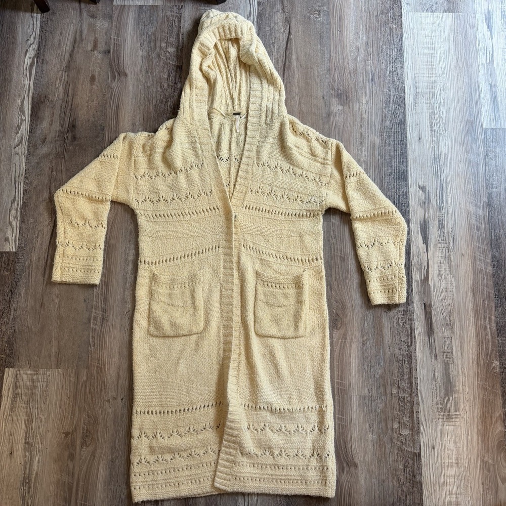 Free People Sand Dollar Cardigan Sweater Coat in Natural Womens XS Z277-8